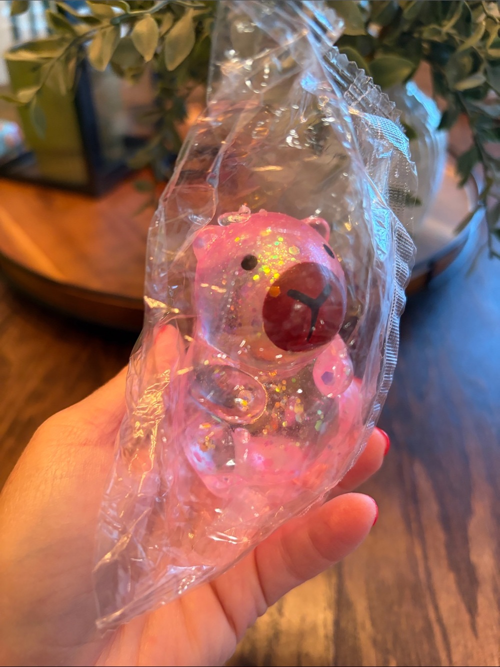 Pink Glitter Capybara Squishy - slow rising - unopened